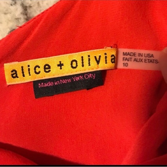 Alice & Olivia Gorgeous Red Dress Cowl Neck Ruched Side Details Zipper Back - Picture 7 of 9
